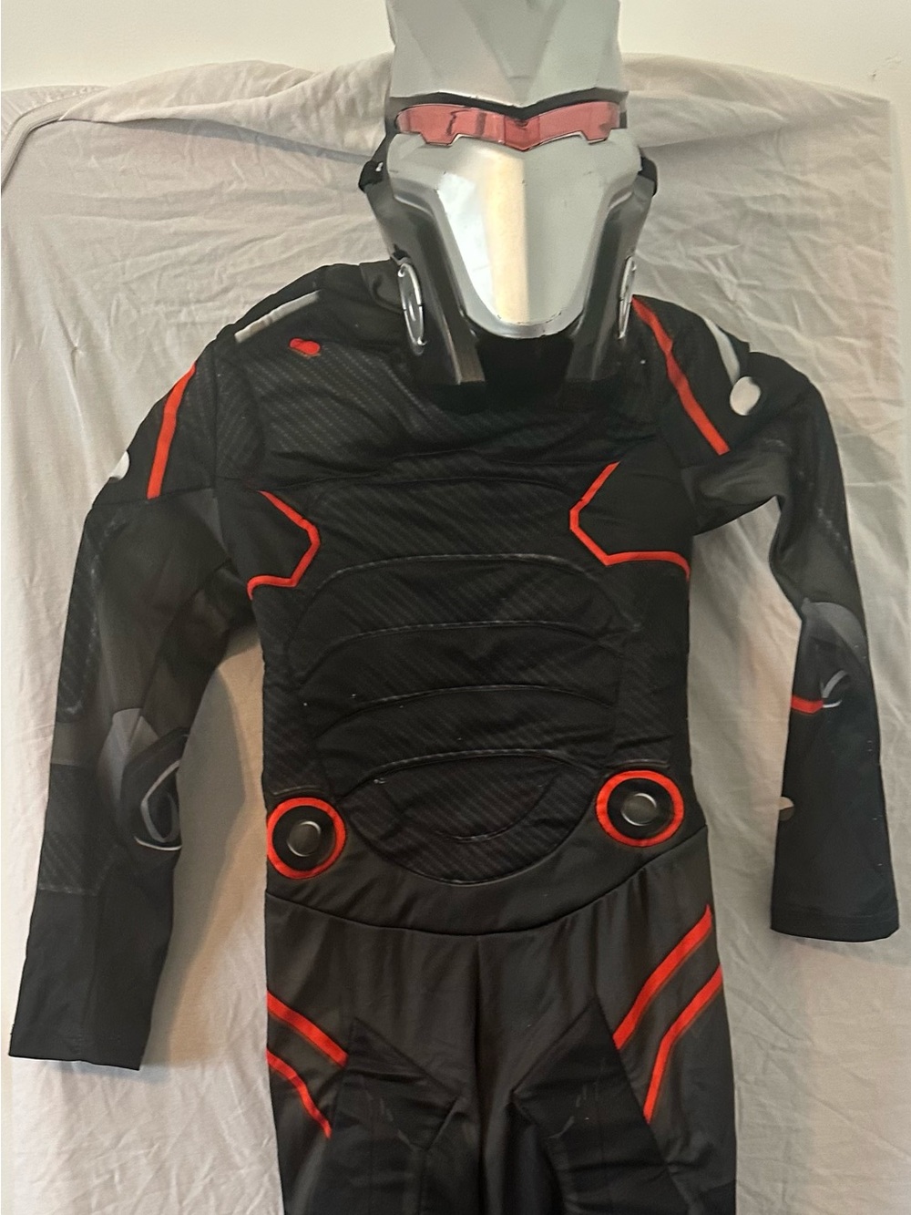 Disguise Black and Red Futuristic Hero Jumpsuit with Mask